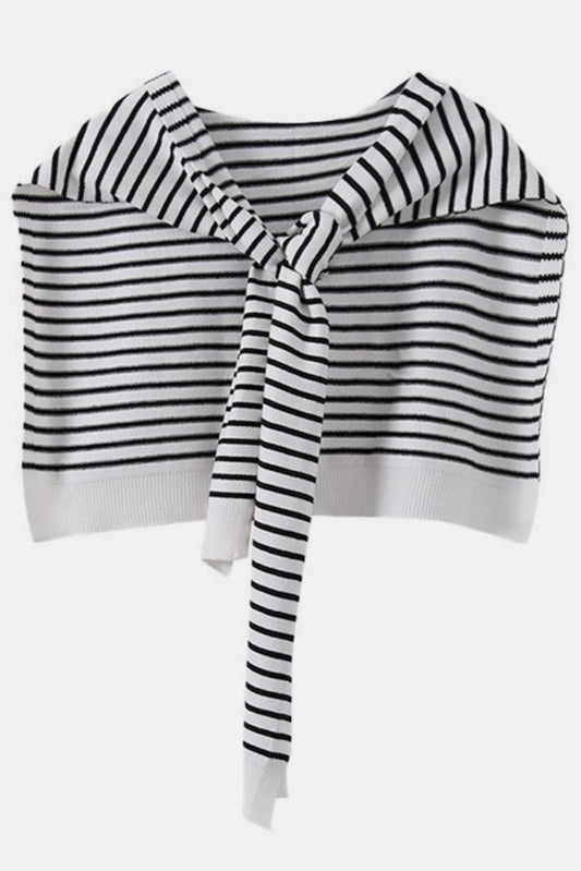 Striped Contrast Knit Wrap