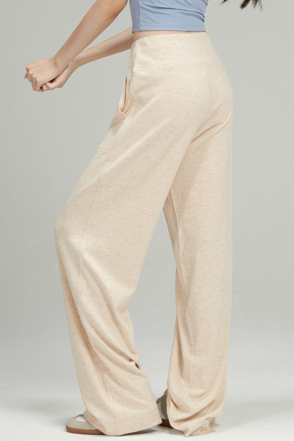 Drawstring Wide Leg Pants with Pockets