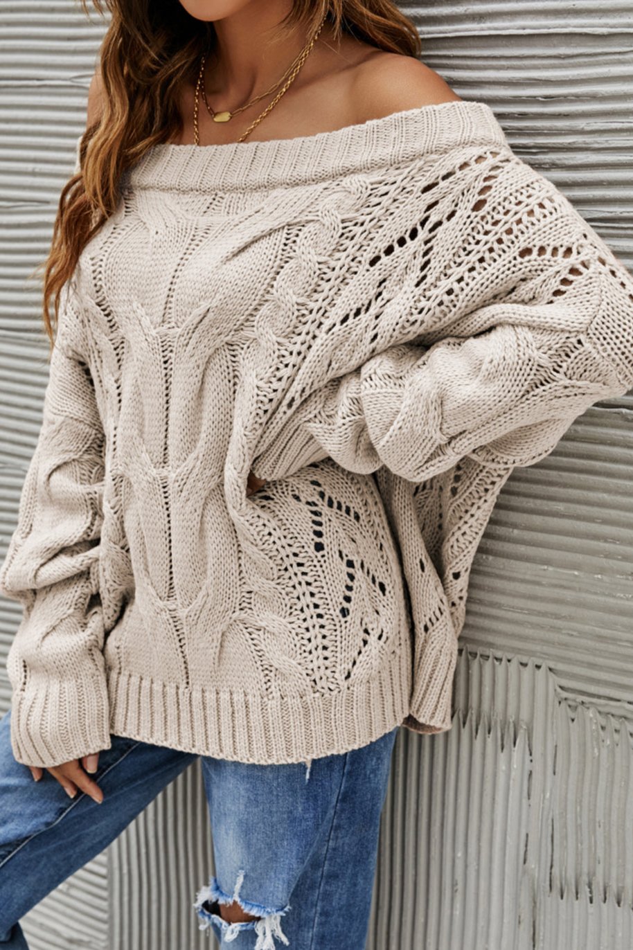 Off-Shoulder Knit Sweater 2