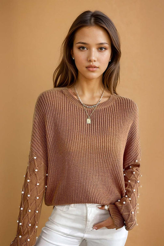 Pearl Sleeve Sweater