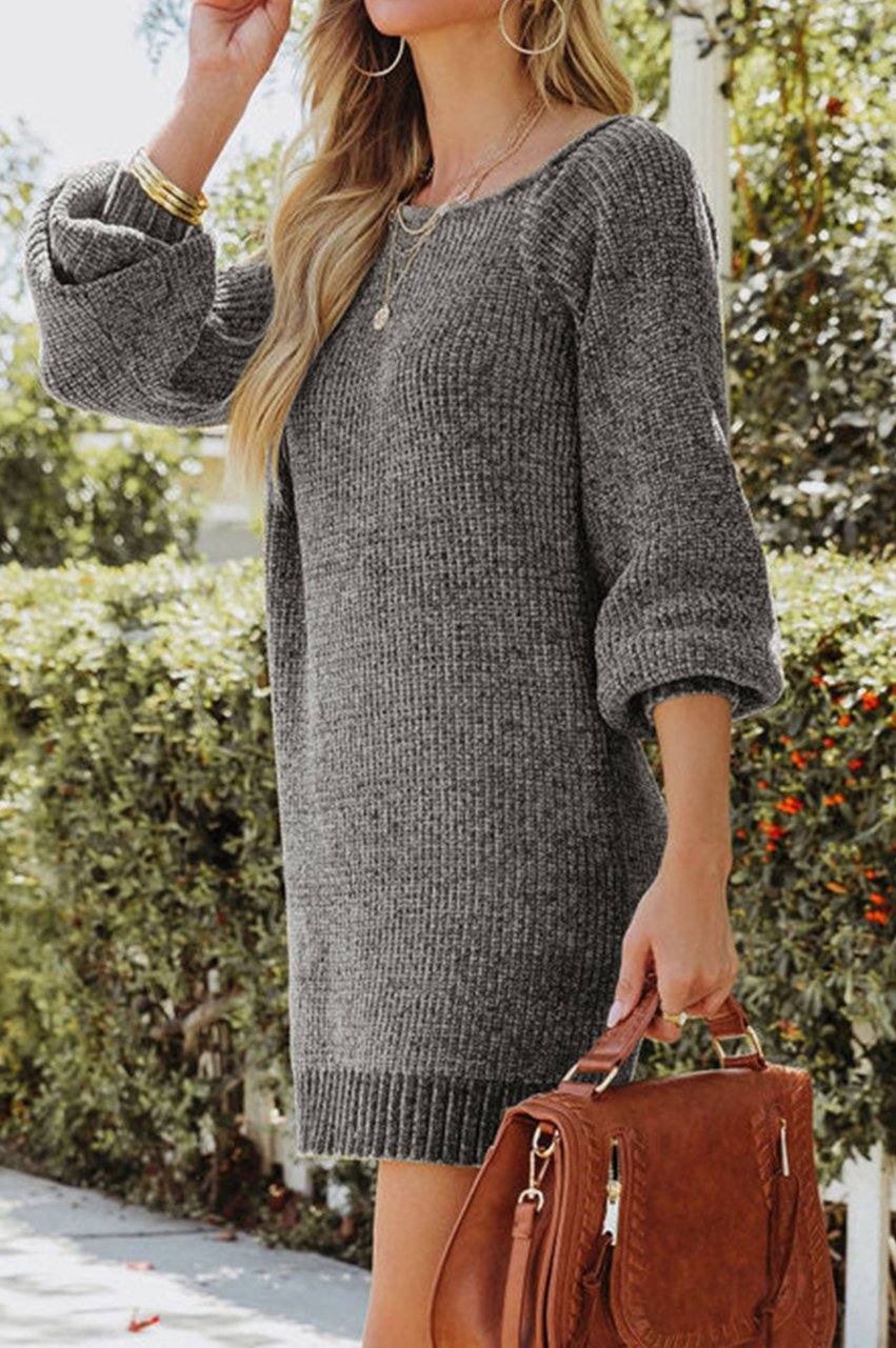 Asymmetrical Off Shoulder Sweater Dress